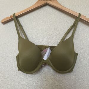 Victorias Secret PINK Wear Everywhere Push Up Bra 32c Green Underwired